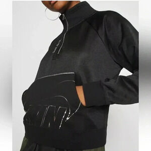 Nike Sportswear Women’s XS Icon Flash Oversized 1/4 Zip Fleece Sweater BlackEUC!